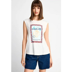 ΓΥΝΑΙΚΕΙΟ AMANIKO Τ-SHIRT ME TYΠΩMA FUNKY BUDDHA FBL013-140-04 OFF WHITE