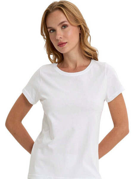 Γυναικείο βαμβακερό t-shirt 526 BERRAK 8133 - Λευκό