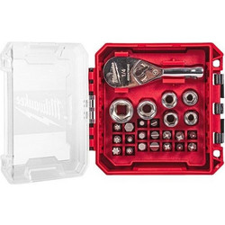 Συμπαγής Καστάνια με μύτες- Καρυδάκια 1/4 SET ΣΕ PACKOUT(TM) ΣΥΜΒΑΤΟ ΚΟΥΤΙ 25pcs Milwaukee 4932499470