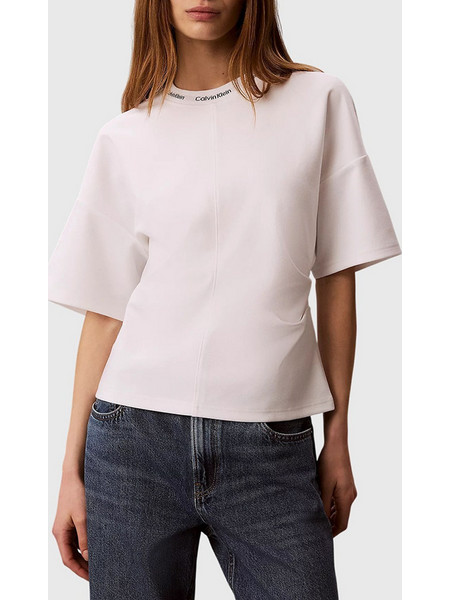 CALVIN KLEIN JEANS SS LOGO NECK DETAIL INTERLOCK TO LV047G235G-YAF White