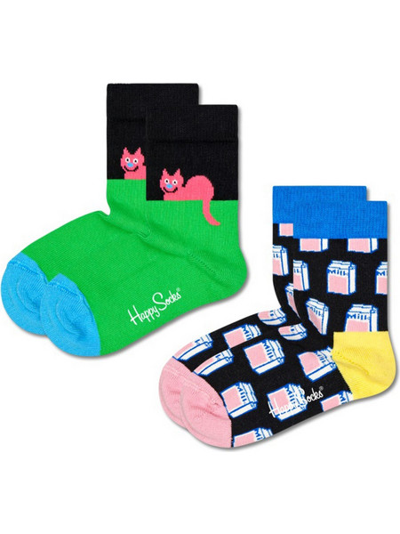 Κάλτσες Happy Socks 2-Pack Kids Cat KCAT02-9300-1000 Unisex Παιδικό