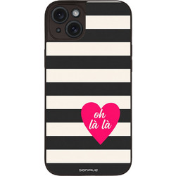 Sonique Stripe Stories Series Back Cover Black (iPhone 15 Plus) με Σχέδιο «Oh La La»