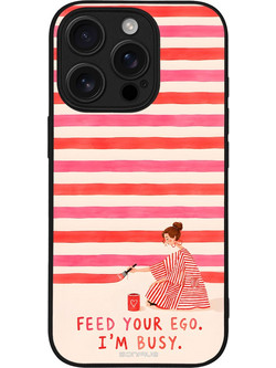 Sonique Stripe Stories Series Θήκη με Σχέδιο «Feed Your Ego» (iPhone 16 Pro)