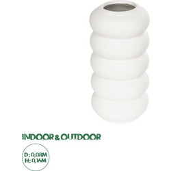 GloboStar(R) Artificial Garden NOUVEAU 21293 Διακοσμητικό Κεραμικό Βάζo Λευκό Π8 x Μ8 x Υ16cm
