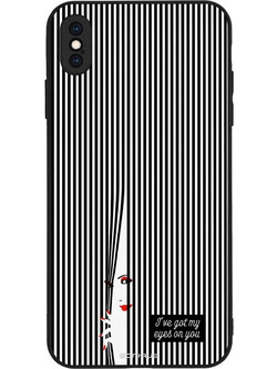 Sonique Stripe Stories Series Θήκη με Σχέδιο «Eye on You» Black (iPhone XS Max)