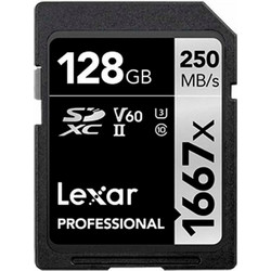 Lexar Professional 1667x SDXC 128GB Class 10 U3 V60 UHS-II 250MB/s
