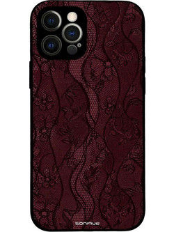 Sonique DIVA Series Θήκη iPhone 12 Pro Βουργουνδί Δαντέλα