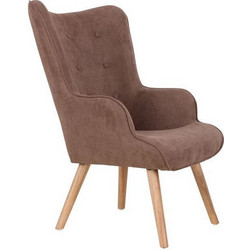 Woodwell Μπερζέρα με Υποπόδιο Καφέ Maron ΕM143,1