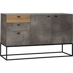 DELTA ΜΠΟΥΦΕΣ CEMENT DARK OAK 136x41xH82cm
