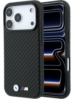 BMW M Carbon Metal Logo MagSafe Θήκη iPhone 18 Pro / 17 Pro Black BMHMP18L26SWPCILK