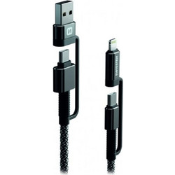 Καλώδιο σύνδεσης Kevlar 4-in-1 (SW74501101) Swissten - 1.5m - Μαύρο SW74501101