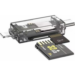 Συσκευή Ανάγνωσης Καρτών SD/TF MicroSD OTG 4 σε 1 USB, Type-C, Micro-USB & Lightning Go-Des GD-DK006