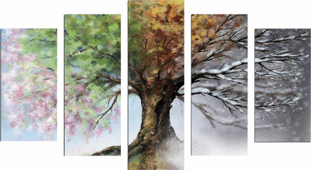 ΠΕΝΤΑΠΤΥΧΟΣ ΠΙΝΑΚΑΣ MDF FOUR SEASONS HM7206.05 100X60x0,3 εκ
