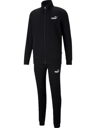 Puma Clean Ανδρικό Σετ Φόρμας Fleece με Λάστιχο Μαύρο 585841-01
