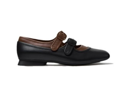 Camper CAMPER WOMEN'S BALLERINAS CASI MYRA K201952-001 BLACK/BROWN LEATHER Camper