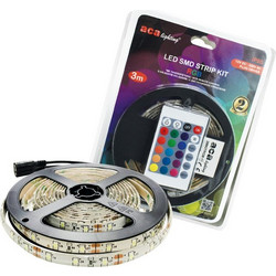 ΛΩΡΙΔΑ LED SMD KIT 12V DC 3M RGB IP65 10mm ΤΗΛΕΧΕΙΡΙΣΤΗΡΙΟ PLUG DRIVER / 3MKITRGB