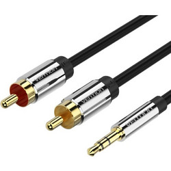 VENTION Καλώδιο Ήχου BCNBG 1x 3.5mm Jack Male σε 2x RCA Male 1.50 m Μαύρο