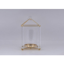ΦΑΝΑΡΙ ΜΕΤΑΛΛΙΚΟ ΧΡΥΣΟ 15x28cm ESTHETI EUROLAMP Gold iron-glass ΣΙΔΕΡΟ, ΓΥΑΛΙ