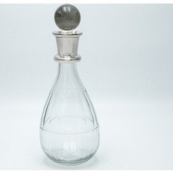 ΚΑΡΑΦΑ ΓΥΑΛΙΝΗ-ΜΕΤΑΛΛΙΚΗ ΑΣΗΜΙ 28x10.5cm 819-01271 - Estheti - 819-01271