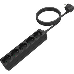 Πολύπριζο SONORA 5 θέσεων με καλώδιο 1.5m 250V 16A 3500W με προστασία επαφών σε μαύρο χρώμα - 230-0127