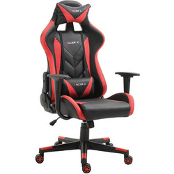 Varossi Racer Καρέκλα Gaming Δερματίνης με Ρυθμιζόμενα Μπράτσα Μαύρη Κόκκινη 500-061