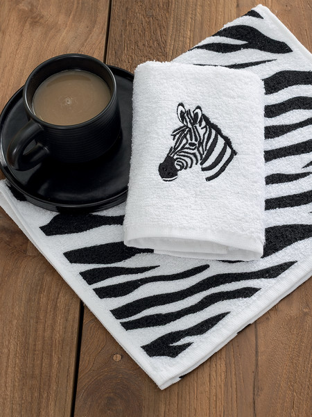 Palamaiki Σετ 2 Πετσέτες Κουζίνας 30x50 MH400 ZEBRA Λευκό