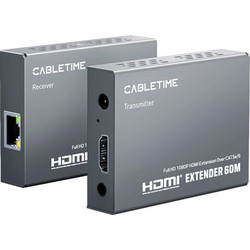 CABLETIME HDMI video extender CT-HEHD-FG60 μέσω καλωδίου RJ45, 1080p/60Hz, έως 60m