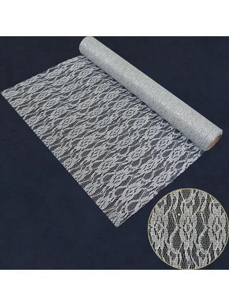 ΧΡΙΣΤΟΥΓ. ΥΦΑΣΜΑ ΑΣΗΜΙ GLITTER ΡΟΛΟ 48cm.x5yd 60/ΚΙΒ 11-17809