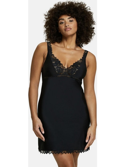 ΝΥΧΤΙΚΟ ΓΥΝΑΙΚΕΙΟ ΜΕ ΔΑΝΤΕΛΑ SANS COMPLEXE NIGHTDRESS ARUM 51564 NOIR Μαύρο