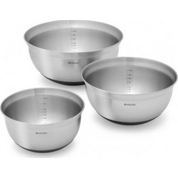 Brabantia Μπολ Ανάμειξης Σετ Steel Matt Black 1, 1.6 & 3 Λίτρα
