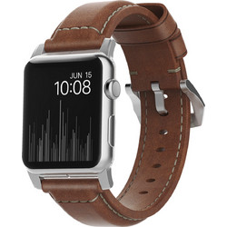 Nomad Traditional Connection Λουράκι Δερμάτινο Brown / Silver (Apple Watch 42 / 44 / 45mm)