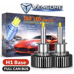 VenCore 3126-10200 - H1 - Ζεύγος Λαμπτήρων LED για Βάση H1 Κυρίως Φωτισμού Αυτοκινήτου η Μοτοσυκλέτας 45 Watt CanBus 4th Gen 18800 (9400+9400) Lumen 1