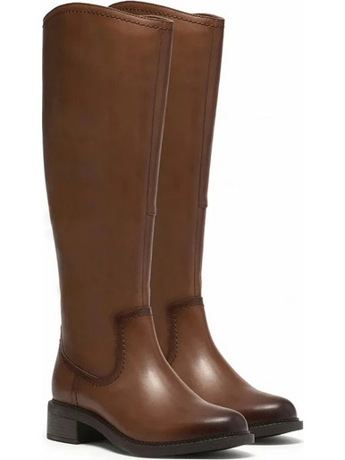 Clarks Γυναικεία Δερμάτινη Flat Μπότα Maye Ride 26328242 British Tan Leather (Ταμπά)