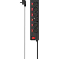 Πολύπριζο Ασφαλείας Hama 6-fold blck individually switchable 223158
