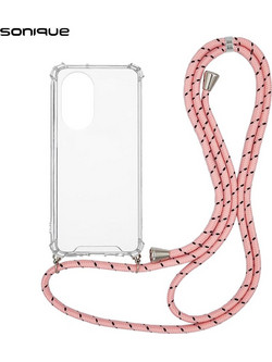 Sonique Armor Clear Θήκη Σιλικόνης με Κορδόνι (Honor 50 5G / Nova 9) Rainbow Ροζ