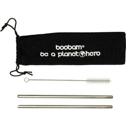 boobamstraw metal wide καλαμάκια Χ2 Μαύρο Μαύρο Μαύρο Μαύρο