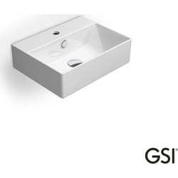 GSI Kube-X Επικαθήμενος Κρεμαστός Νιπτήρας Μπάνιου Πορσελάνης 45x35cm Λευκός 500-9485-300