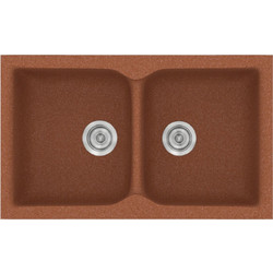 Sanitec Classic 340 Υποκαθήμενος Νεροχύτης Γρανίτη Ματ Granite Terracotta 78x50cm
