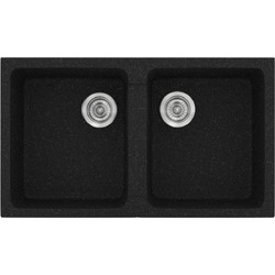Sanitec Classic 334 Ένθετος Νεροχύτης Γρανίτη Ματ Granite Black 86x50cm