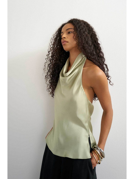 Topshop γυναικείο τοπ με halter λαιμόκοψη Deima - 31002172 Βεραμάν