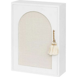 Atmosphera Ξύλινη Επιτοίχια Κλειδοθήκη Wild Key Box Με Καθρέφτη 20x8.5x28cm 9 Θέσεων Λευκή 344000024