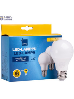LED Bulb E27 9W A60 2700K 806lm FR 3x1