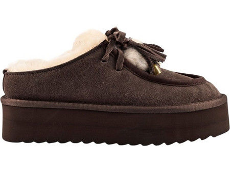 COLORS OF CALIFORNIA Γυναικεία Platform Sabot with Laces - Καφέ
