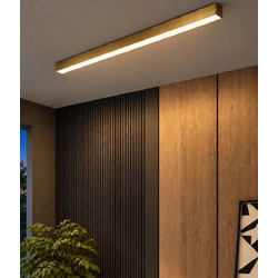 ORION KLV-101-0364-V2 Γραμμικό Φωτιστικό Οροφής LED 72W 7200lm 120 AC 220-240V IP20 Ρυθμιζόμενο Λευκό CCT με Χειριστήριο από 2700K έως 6000K Dimmable - Lumileds SMD Chip - Σατινέ Χρυσό Βούρτσας - Μ120