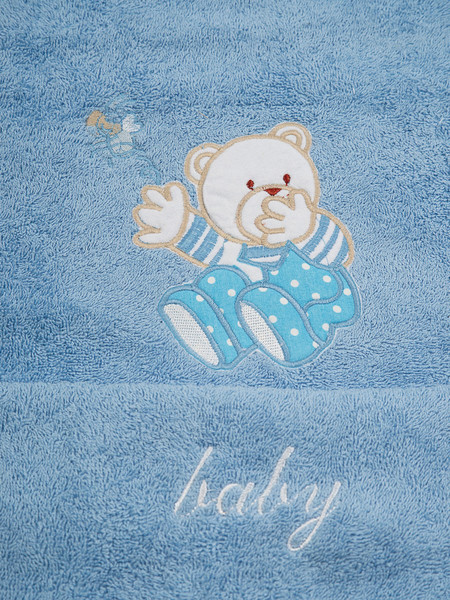 Σετ Πετσέτες Κεντητές Bear 04 Blue/Blue