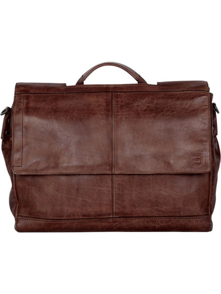 Spikes & Sparrow Δερμάτινος Χαρτοφύλακας Laptop 15,6'' Benzο Σκούρο Καφέ 58737067