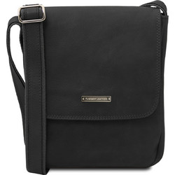 Tuscany Leather John Δερμάτινη Ανδρική Τσάντα Ώμου / Χιαστί Μαύρη TL141408