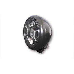 HIGHSIDER pro 7 Inch Headlight HD-Style Type 2 LED Black E-Approved (1pc)