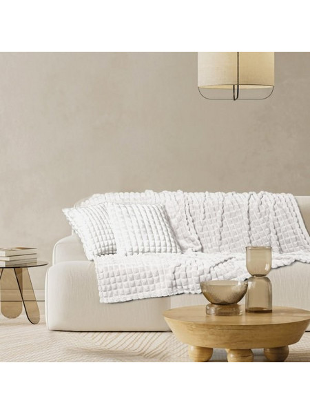 Κουβέρτα Fleece Καναπέ 1386 Das Home Λευκό 130x170