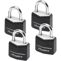Master Lock 9120EURQBLKNOP - Σετ 4 λουκέτα 20mm με κάλυμμα προστασίας και ασορτί κλειδιά